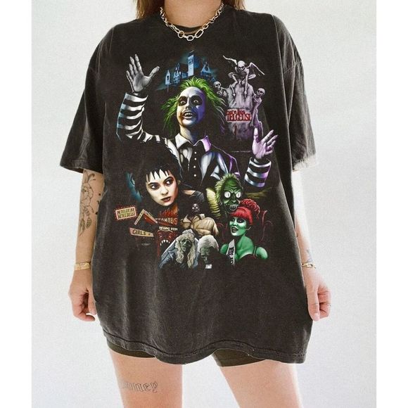 T-shirt Beetlejuice 100% Coton - Taille 2XL - Noir - Comme Neuf